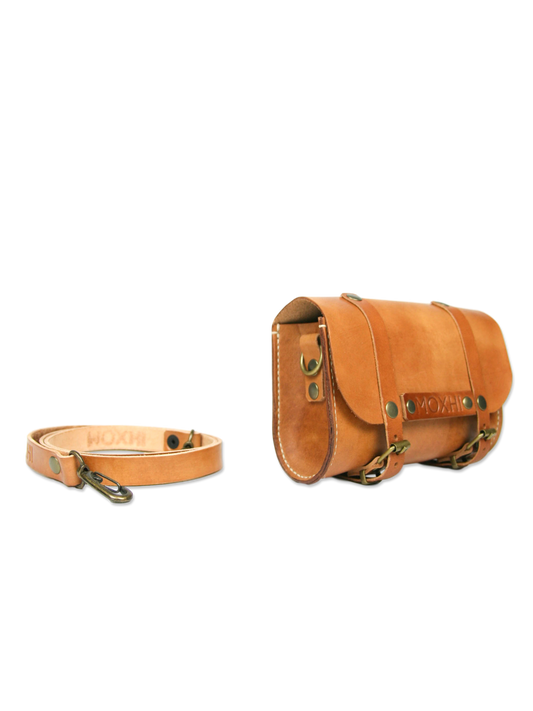 Handmade leather handbag brown