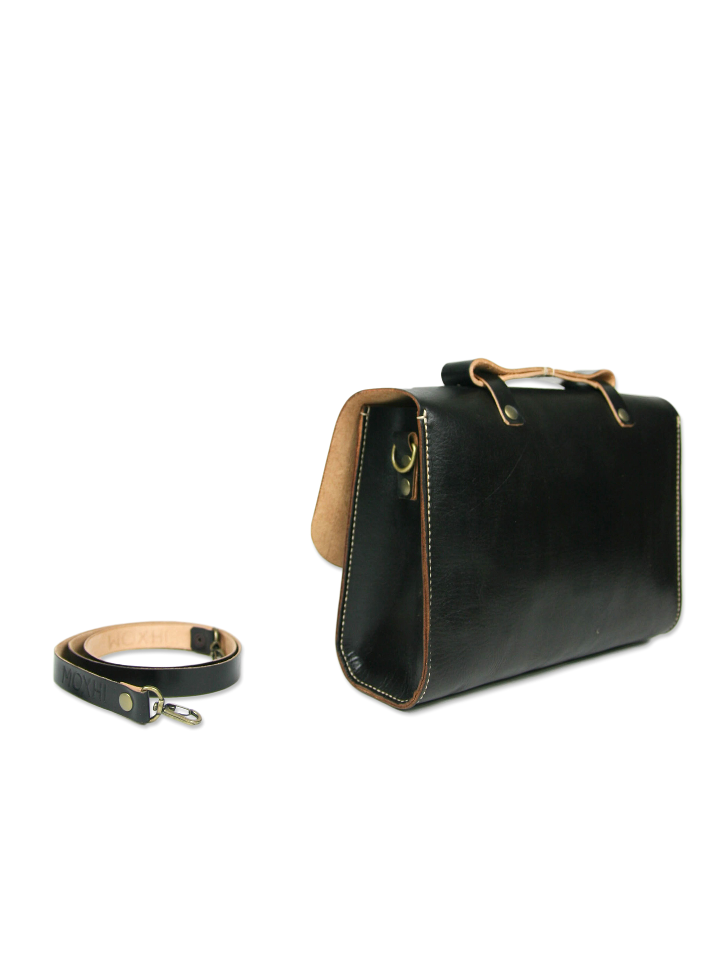 Handcrafted leather briefcase black