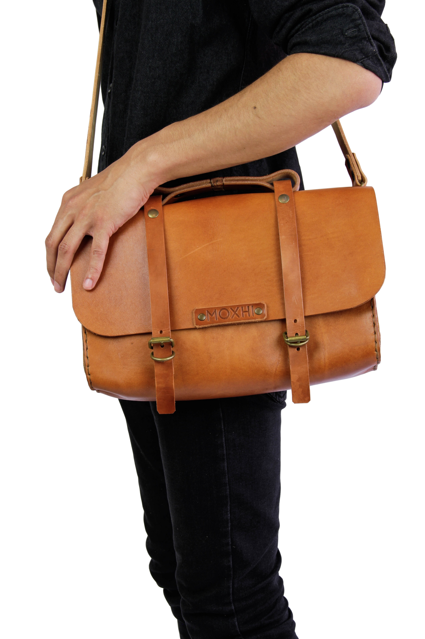 Handmade leather satchel men