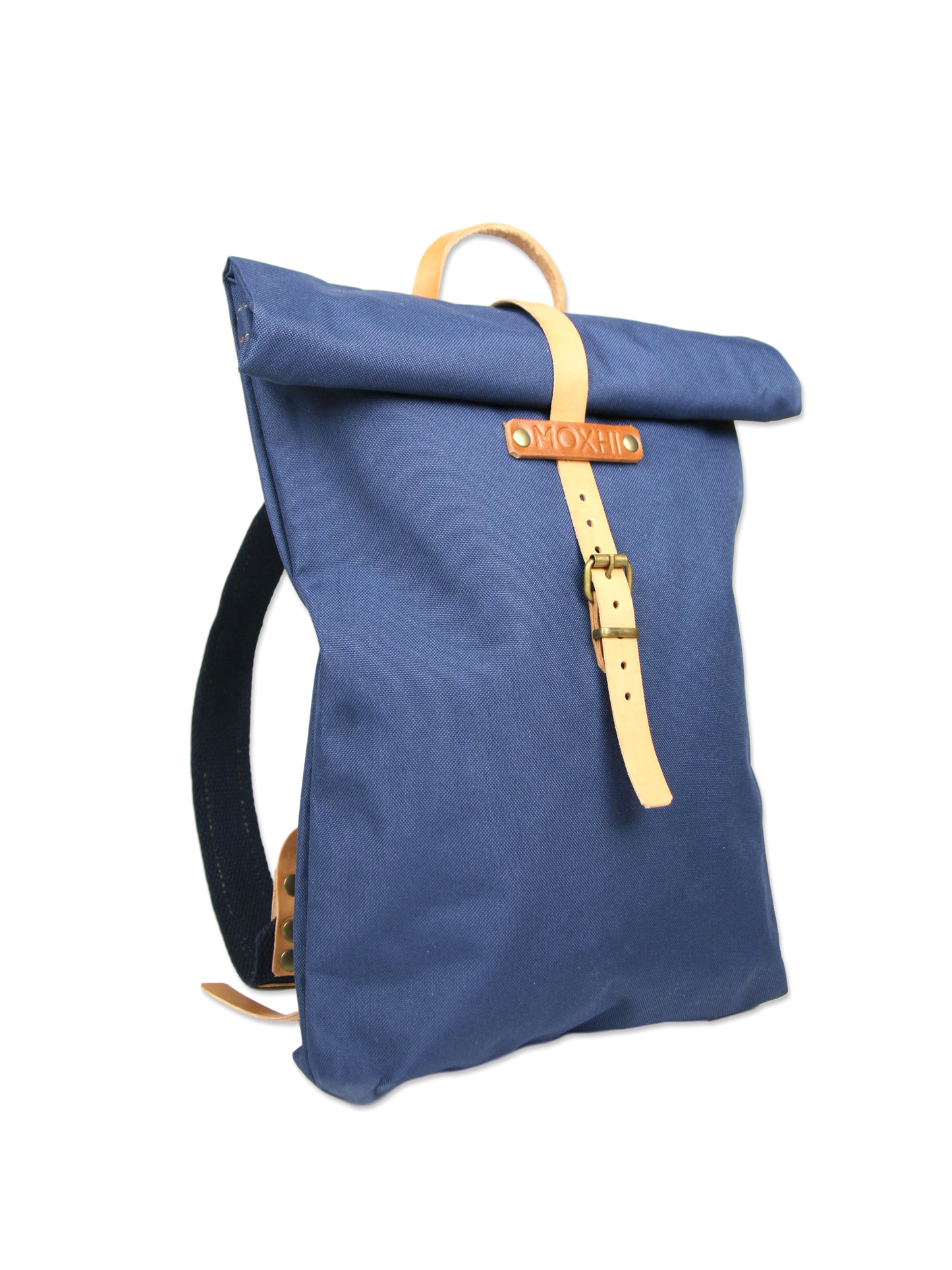 Blue rolltop backpack handmade