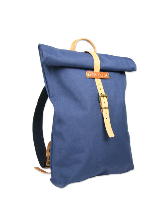 Blue rolltop backpack handmade