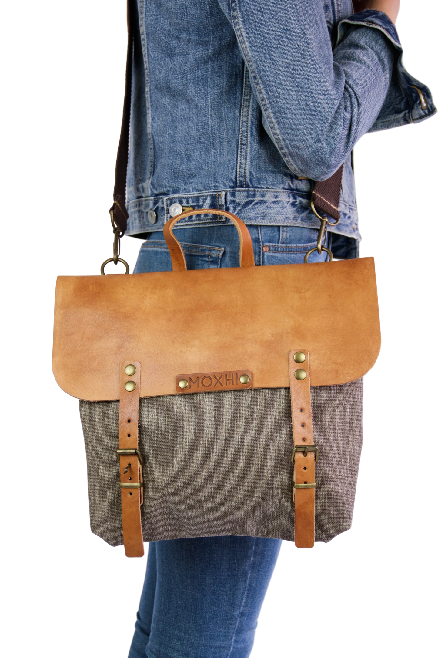 Artisanal sustainable messenger bag women