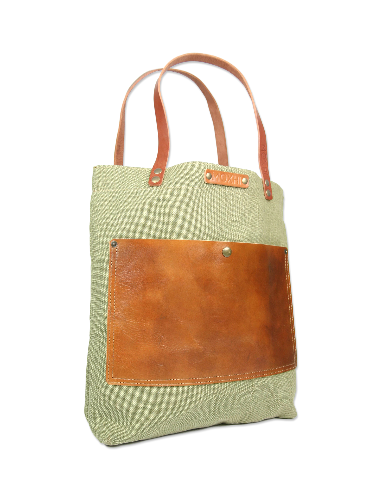 Handmade leather shopper bag