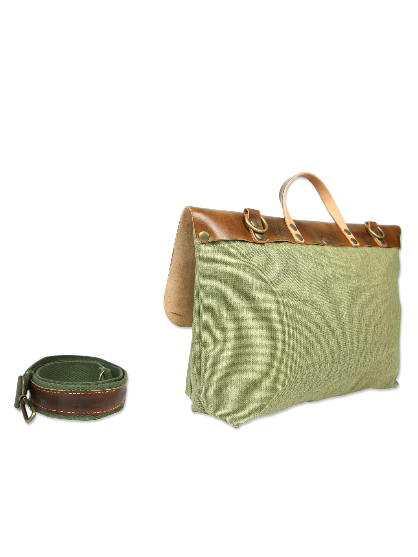 Handmade briefcase brown leather
