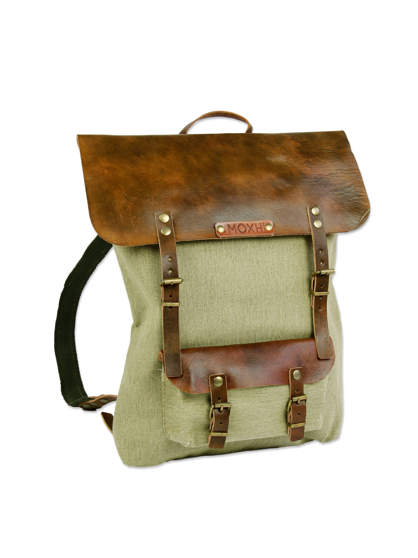 Sustainable backpack handmade green