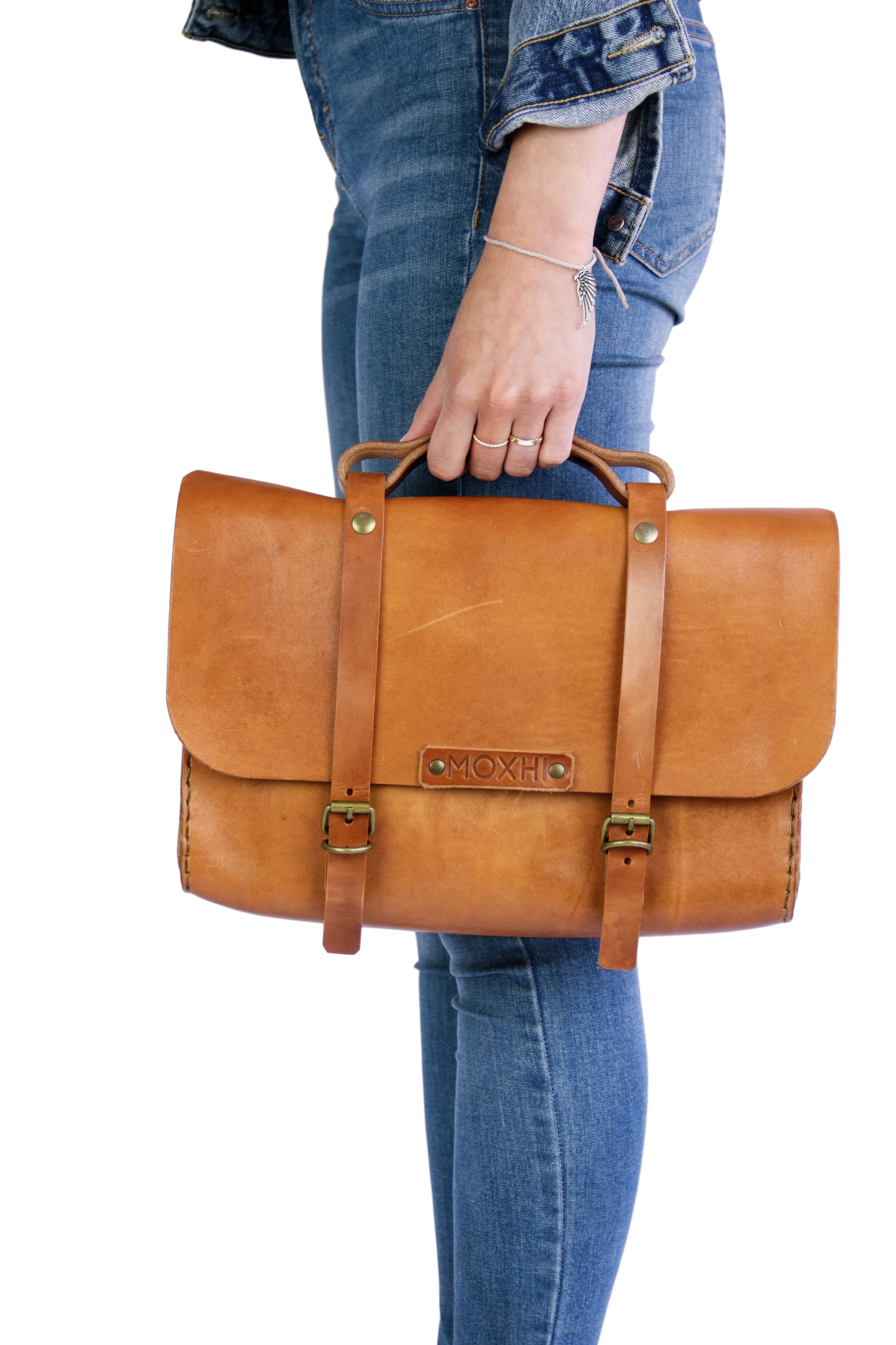Handcrafted leather satchel briefcase