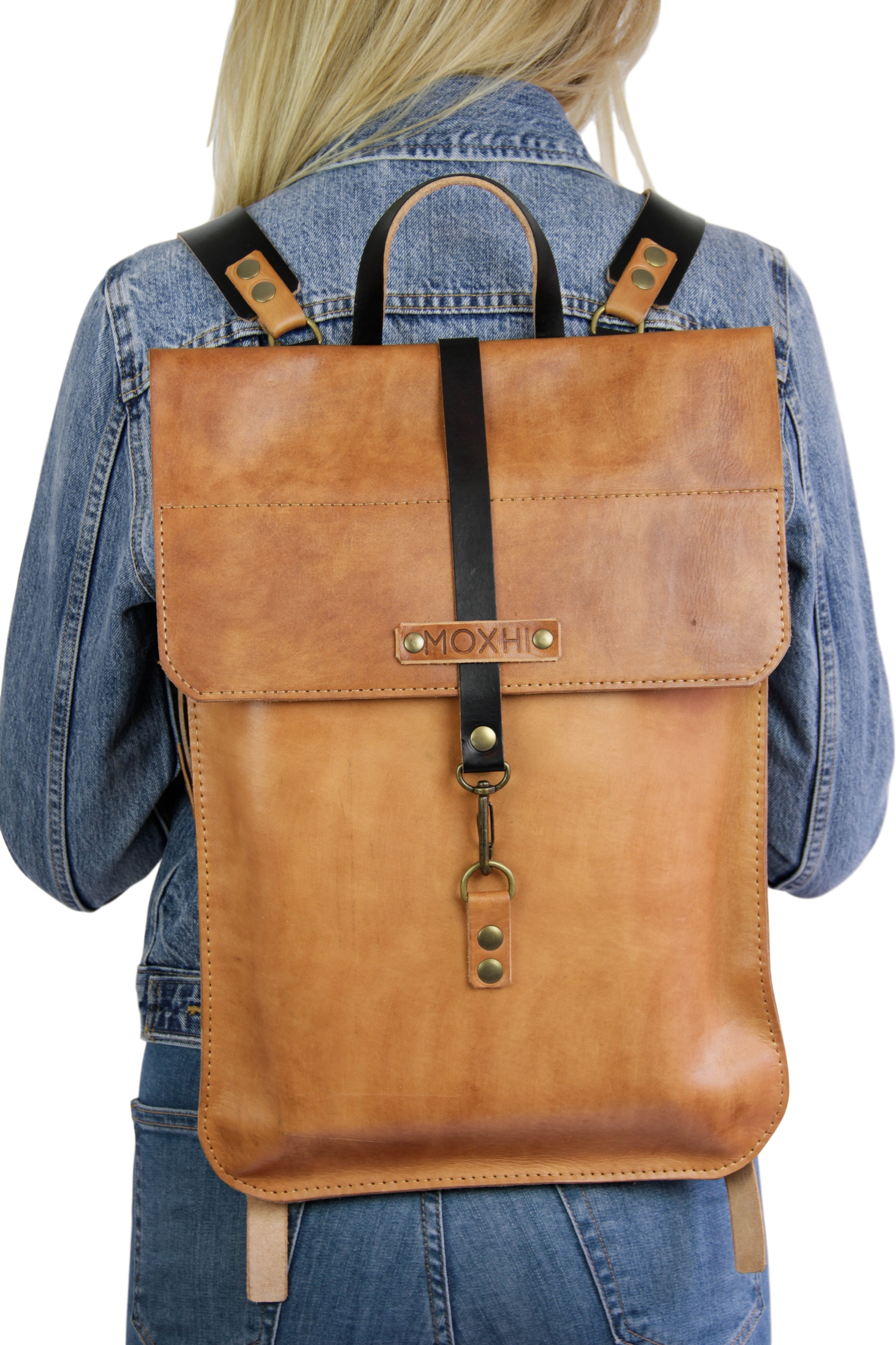 Fair trade leather backpack handmade