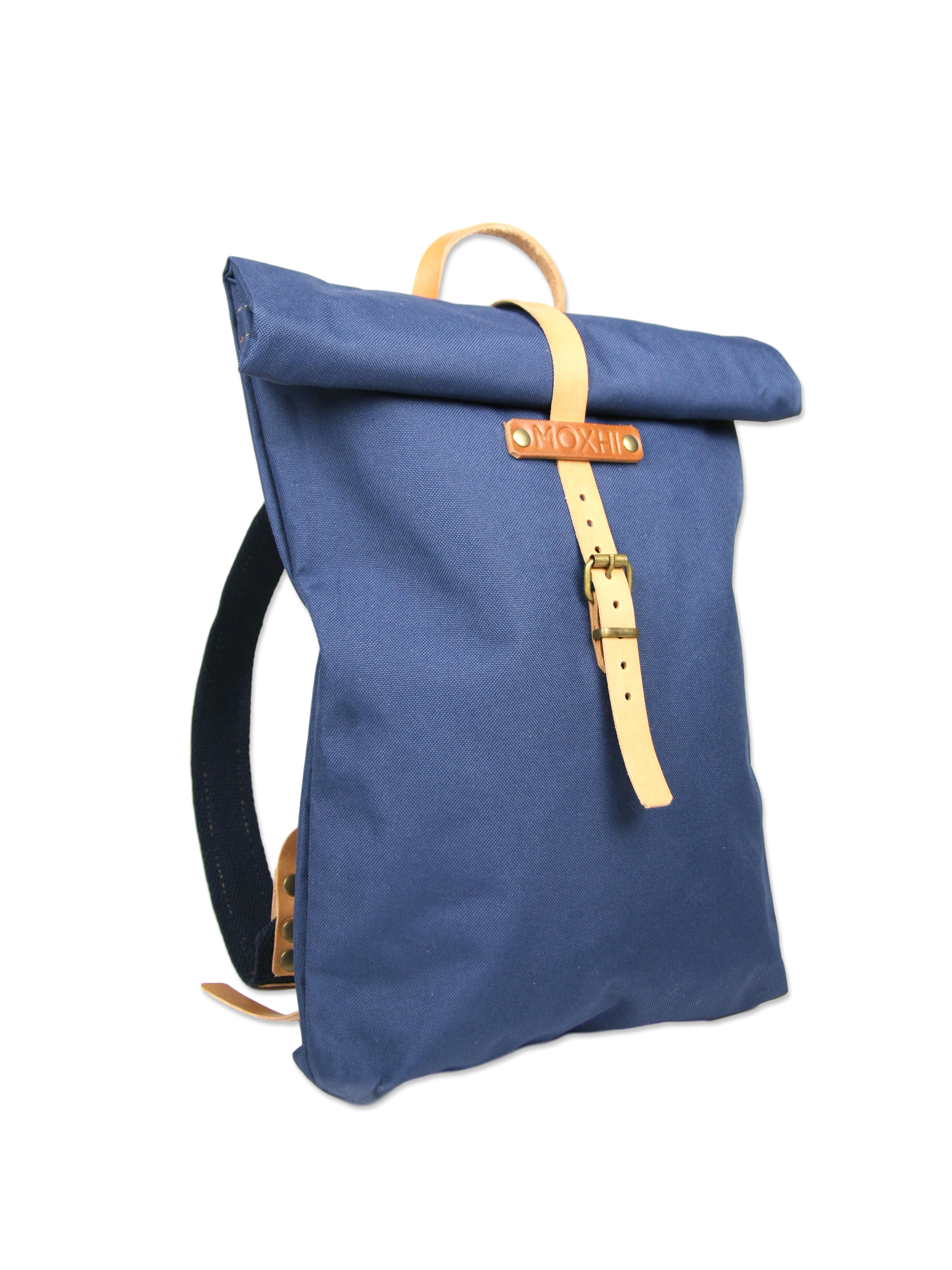 Blue rolltop backpack handmade