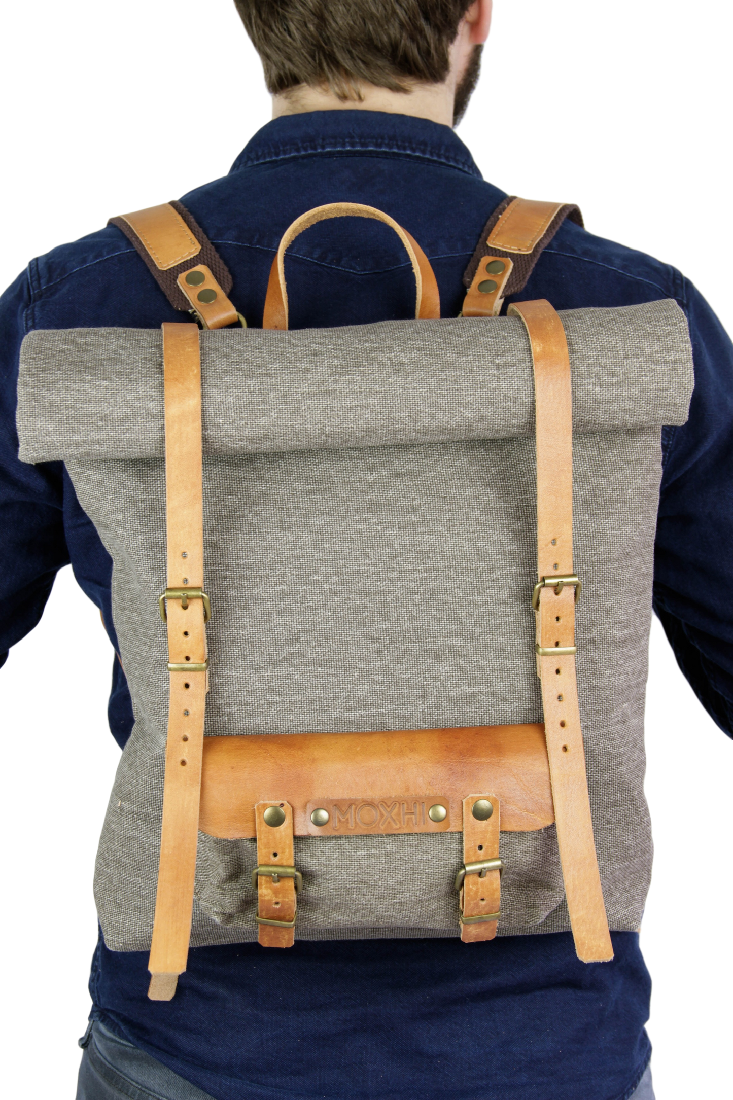 Sustainable rolltop backpack handmade