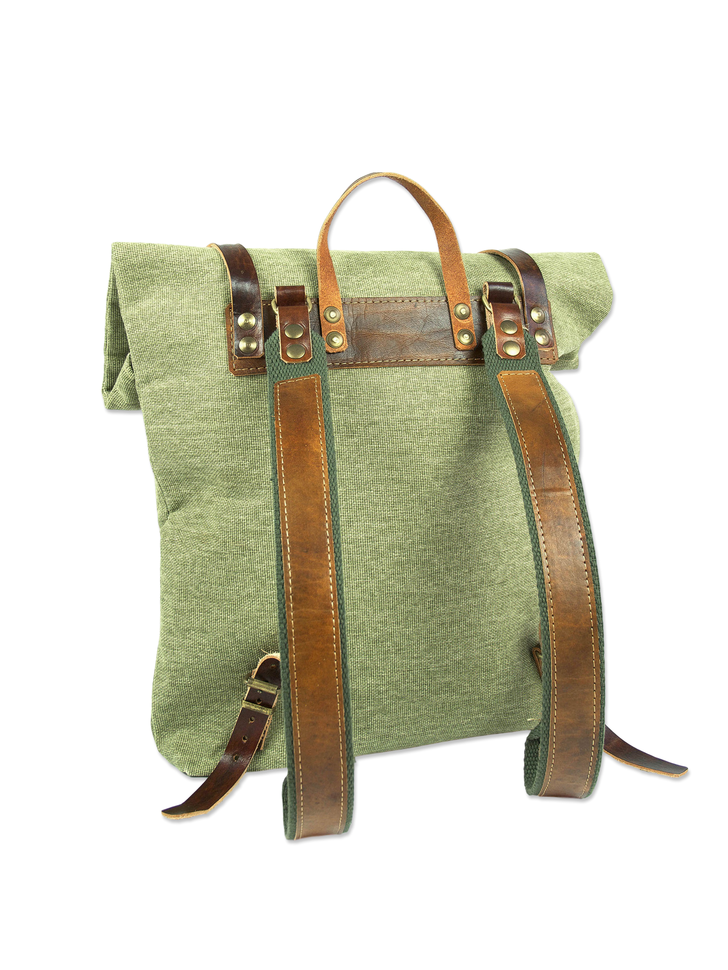 Organic handcrafted rolltop backpack