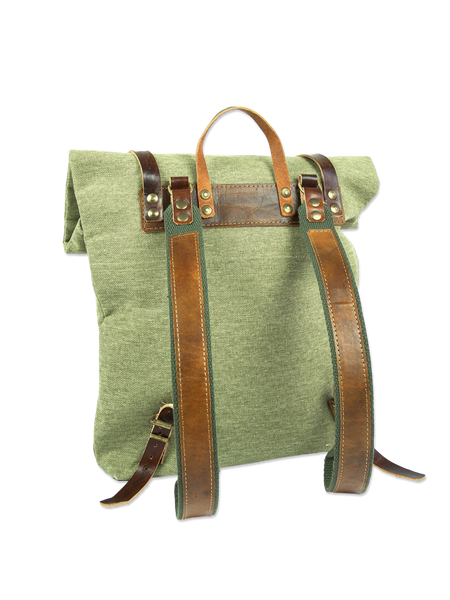 Organic handcrafted rolltop backpack