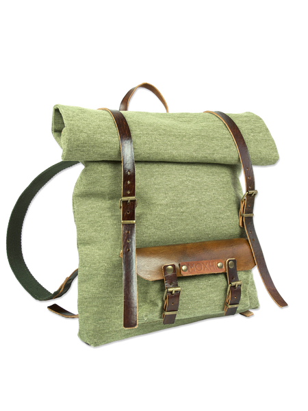 Organic handmade rolltop backpack