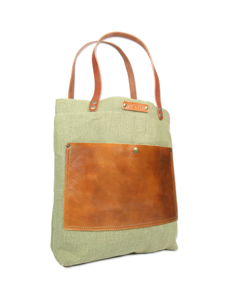 Handmade leather shopper bag
