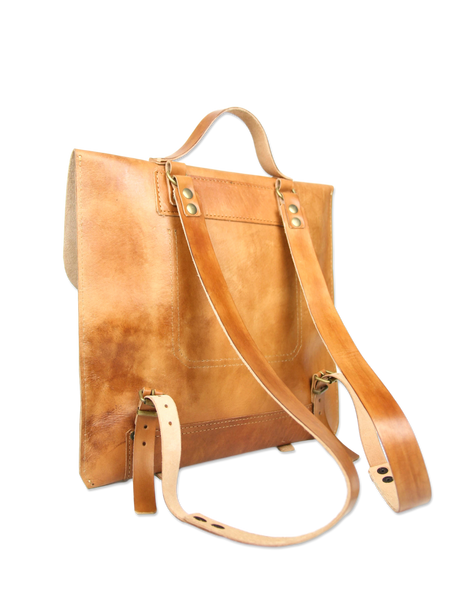 Handcrafted leather backpack brown classic