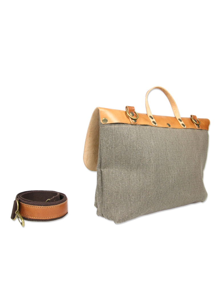 Handcrafted shoulder bag briefcase