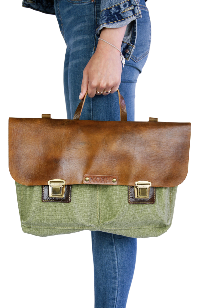 Handcrafted briefcase fair trade women