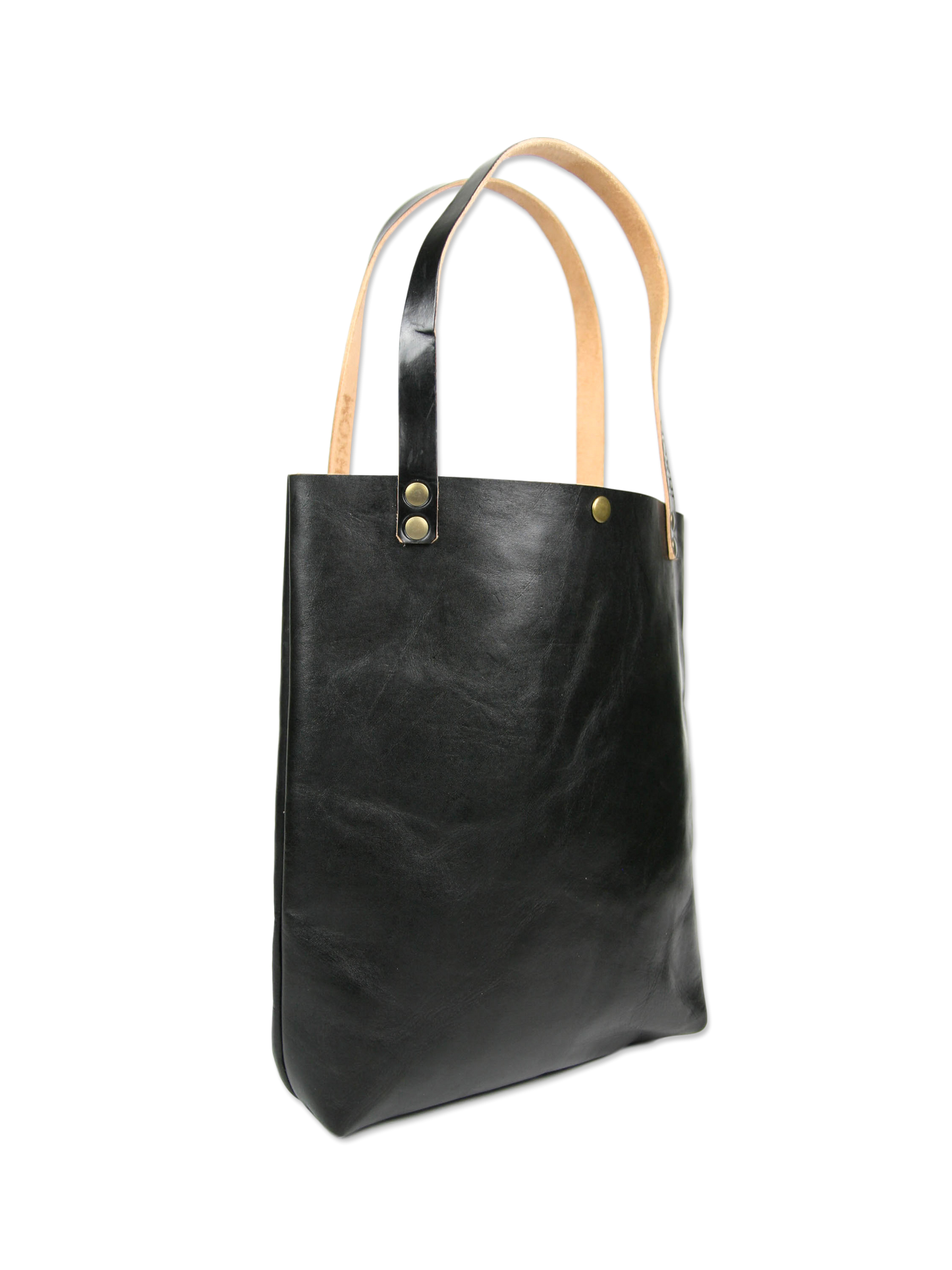 Handcrafted leather tote bag black