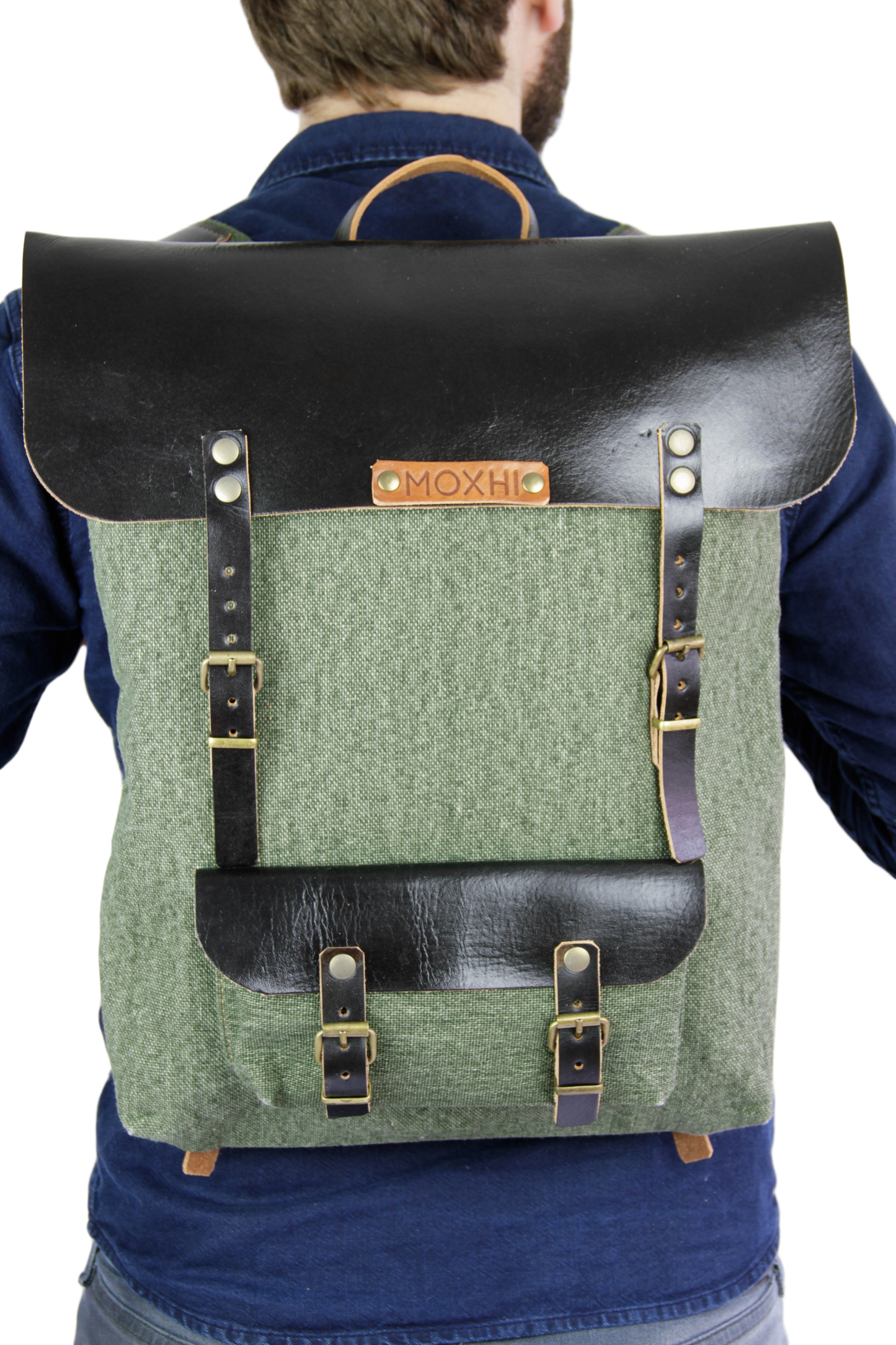 Handmade backpack organic leather