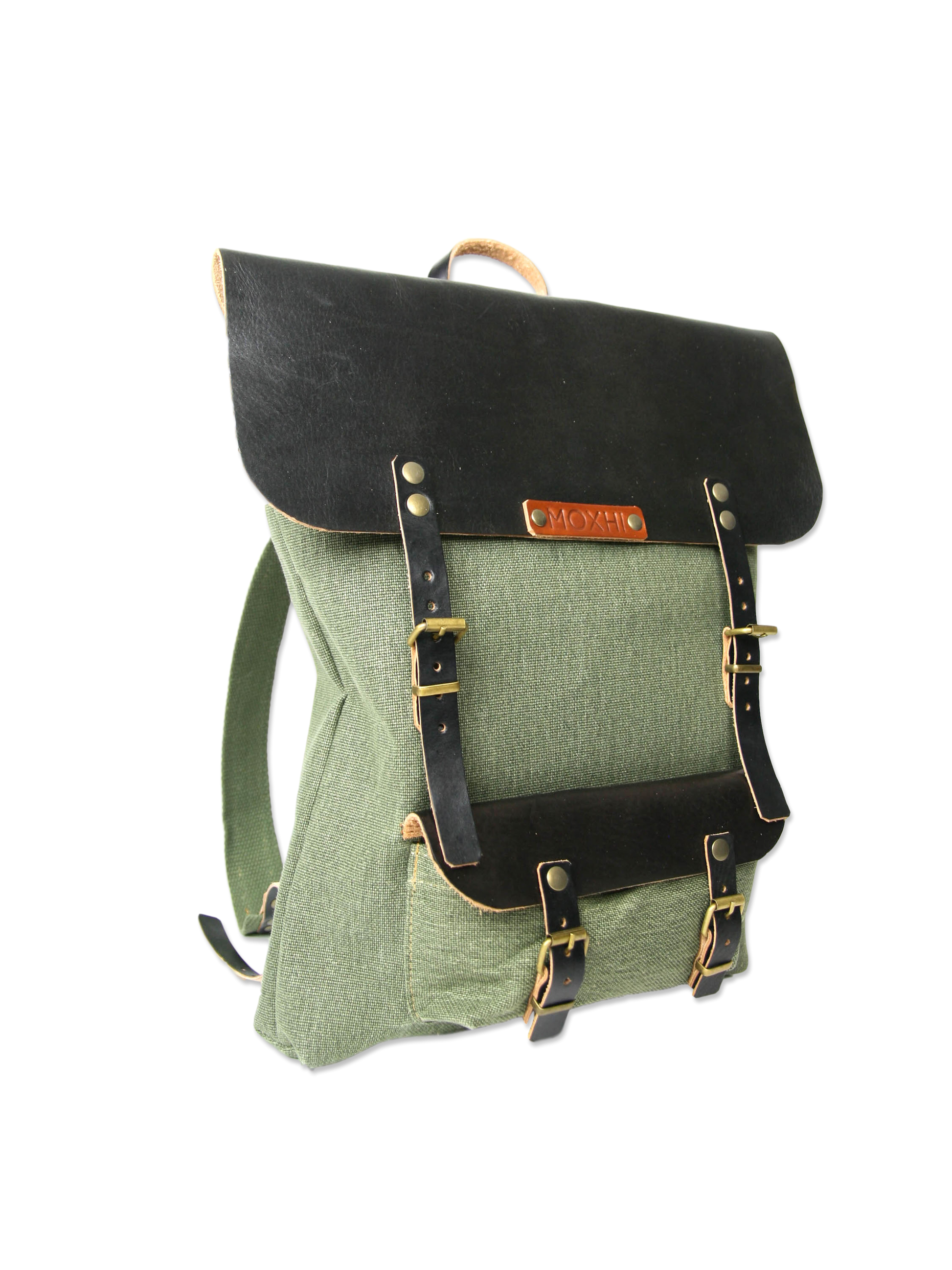 Handmade vintage backpack army