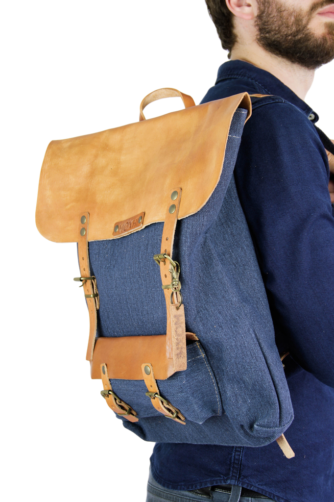 Handcrafted Backpack · MOXHI Viajero Blue · Sustainable & Fair Trade