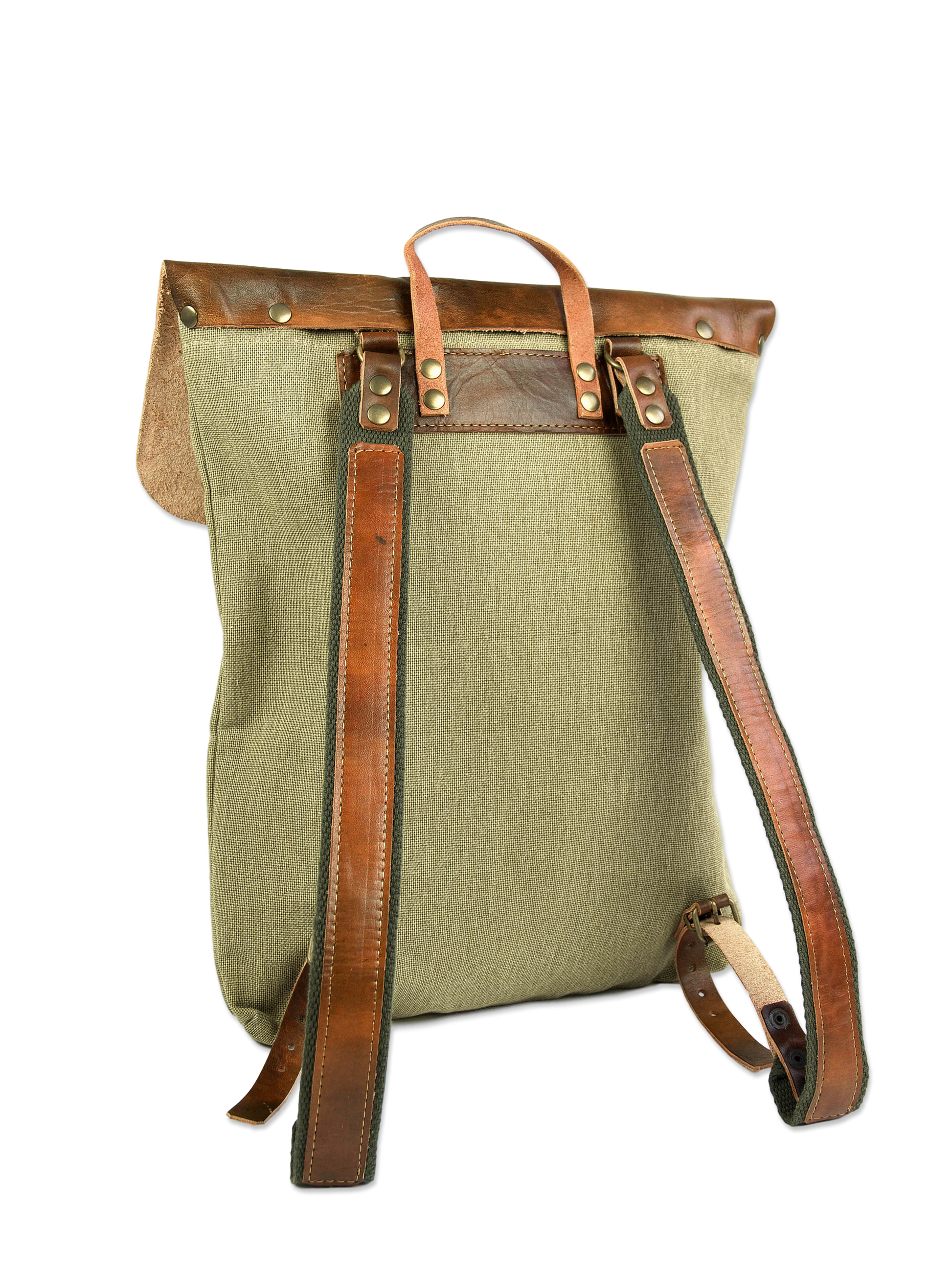 Sustainable backpack handcrafted green