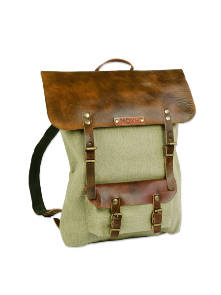 Sustainable backpack handmade green